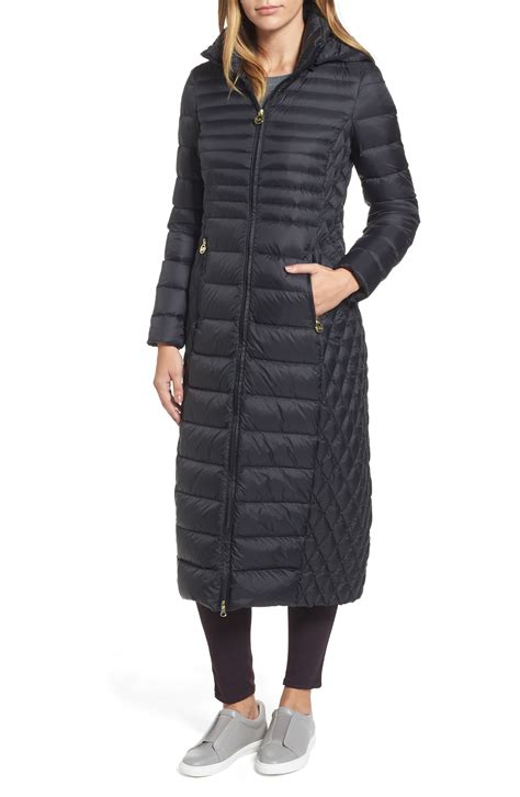 michael kors long hooded puffer coat|Michael Kors puffer coat sale.